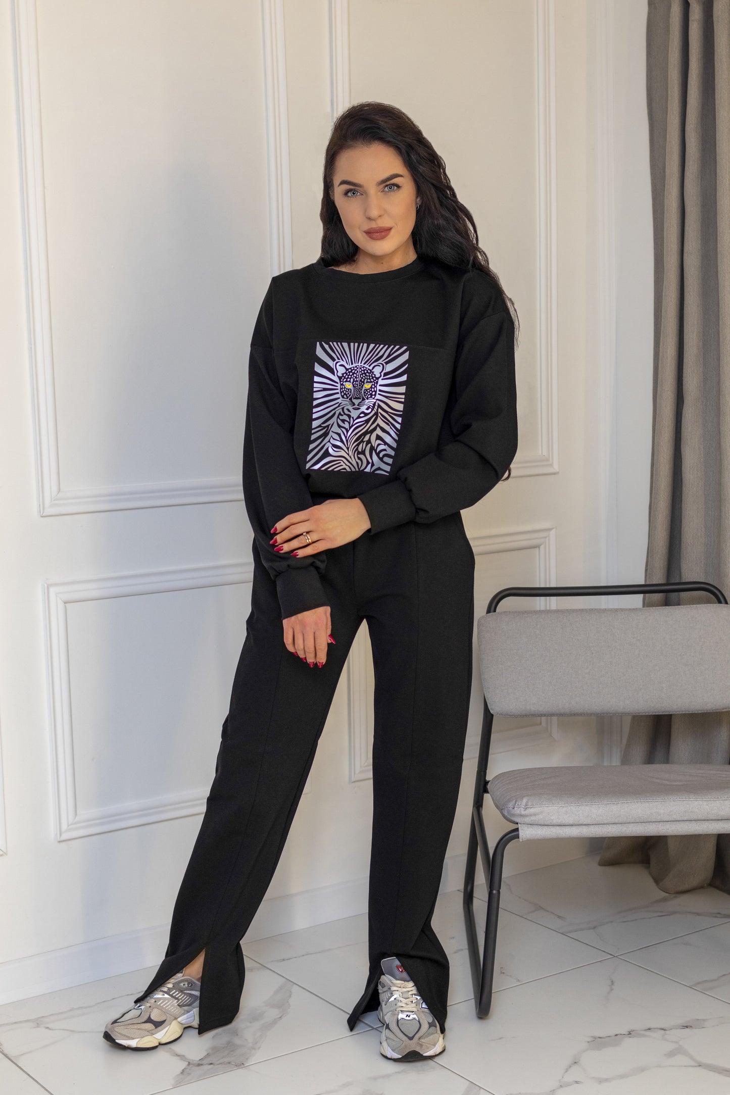 “Leopard black leisure suit"