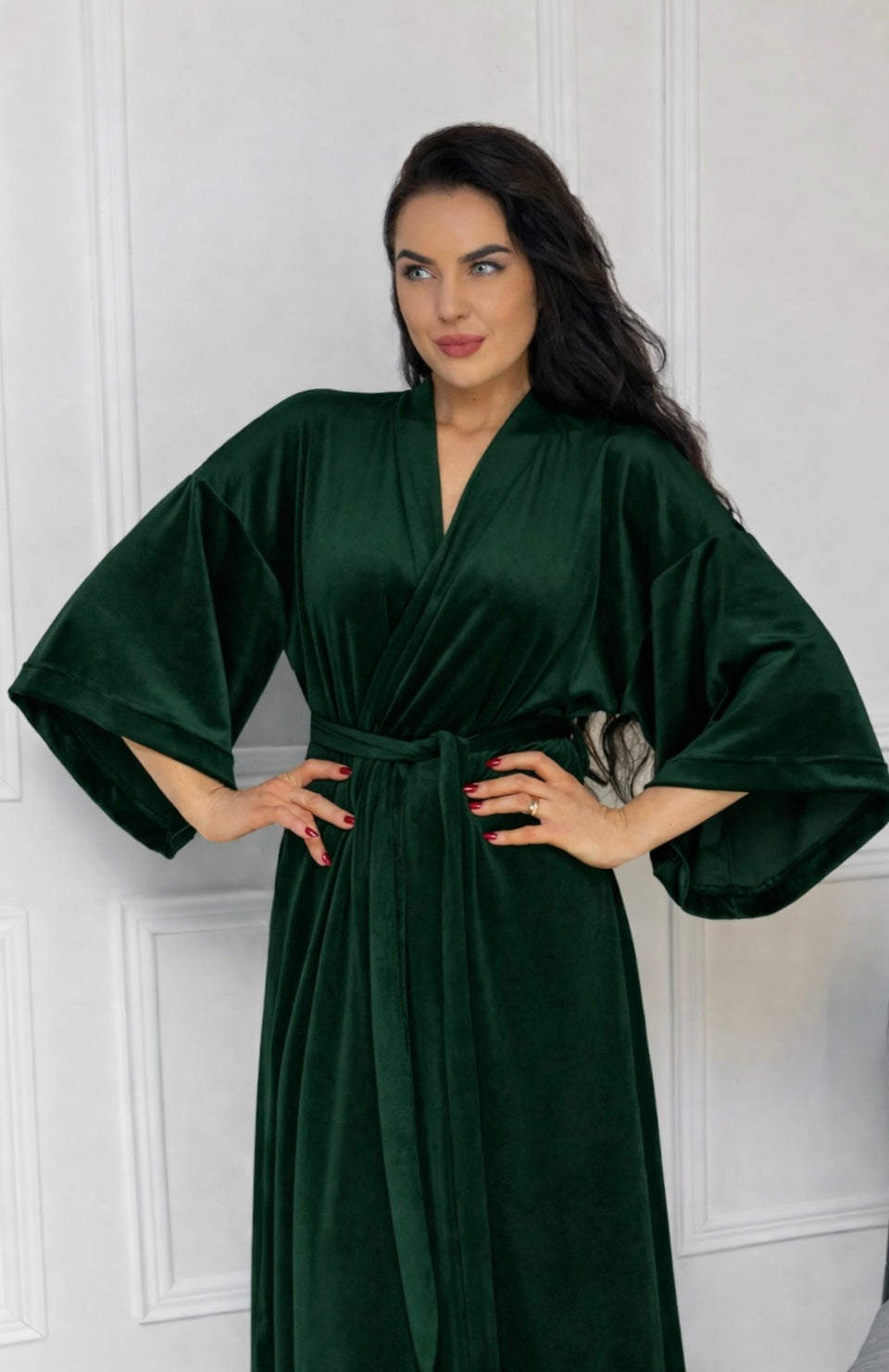 Veliūro chalatas moterims