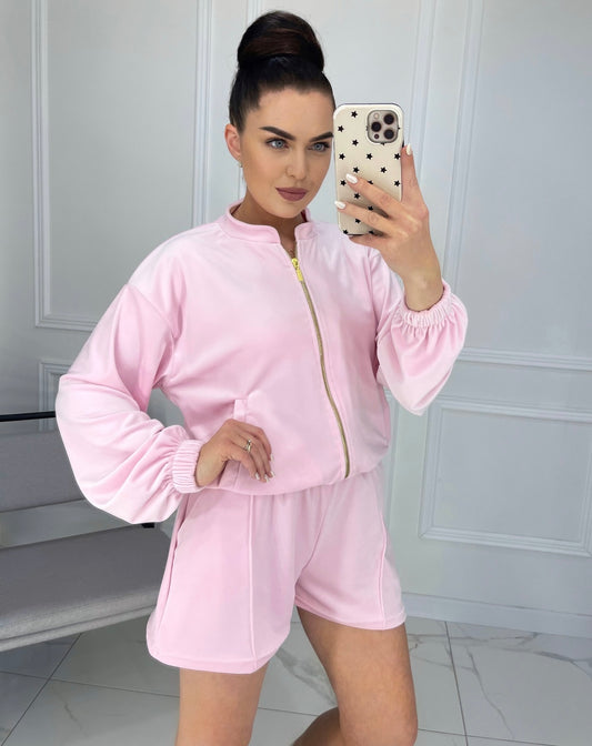 “Baby pink” shorts suit