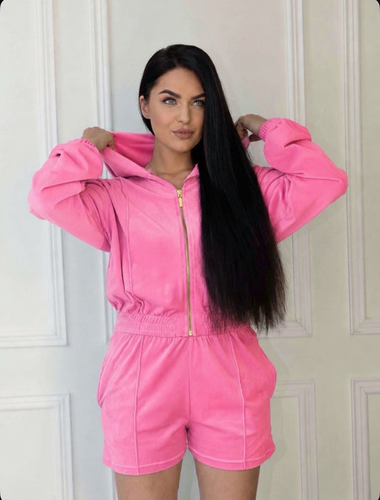 “Candy pink” šortų kostiumėlis