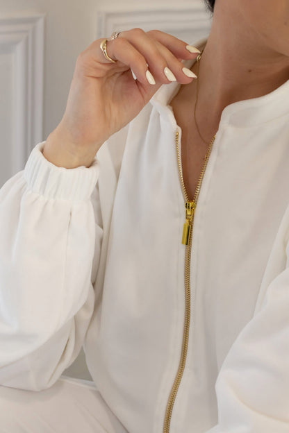 WHITE velour set su platėjančiomis kelnėmis