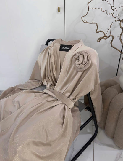 Žerintis veliūrinis chalatas CREAM