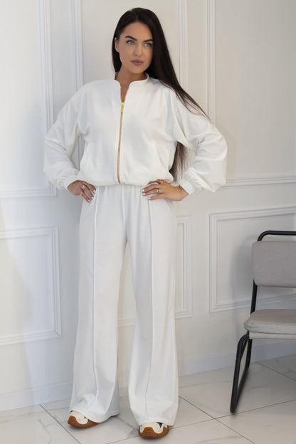 WHITE velour set su platėjančiomis kelnėmis