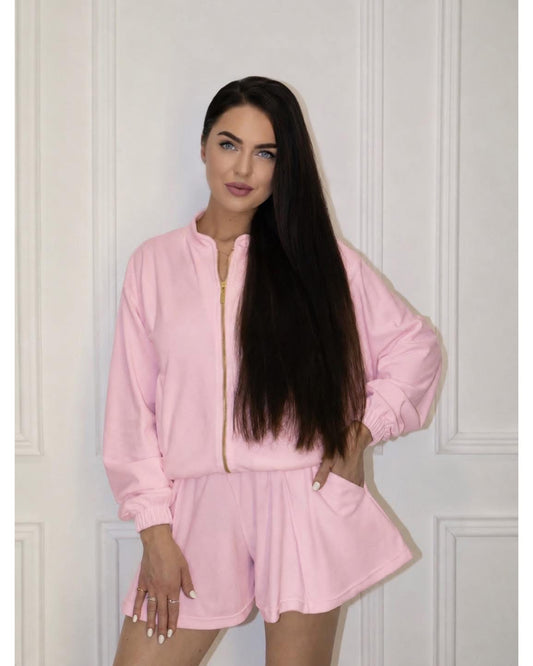 “Baby pink” šortų kostiumėlis