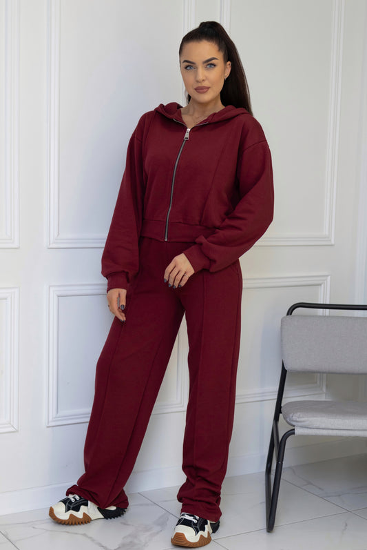 Casual suit, without pockets “BURGUNDY”