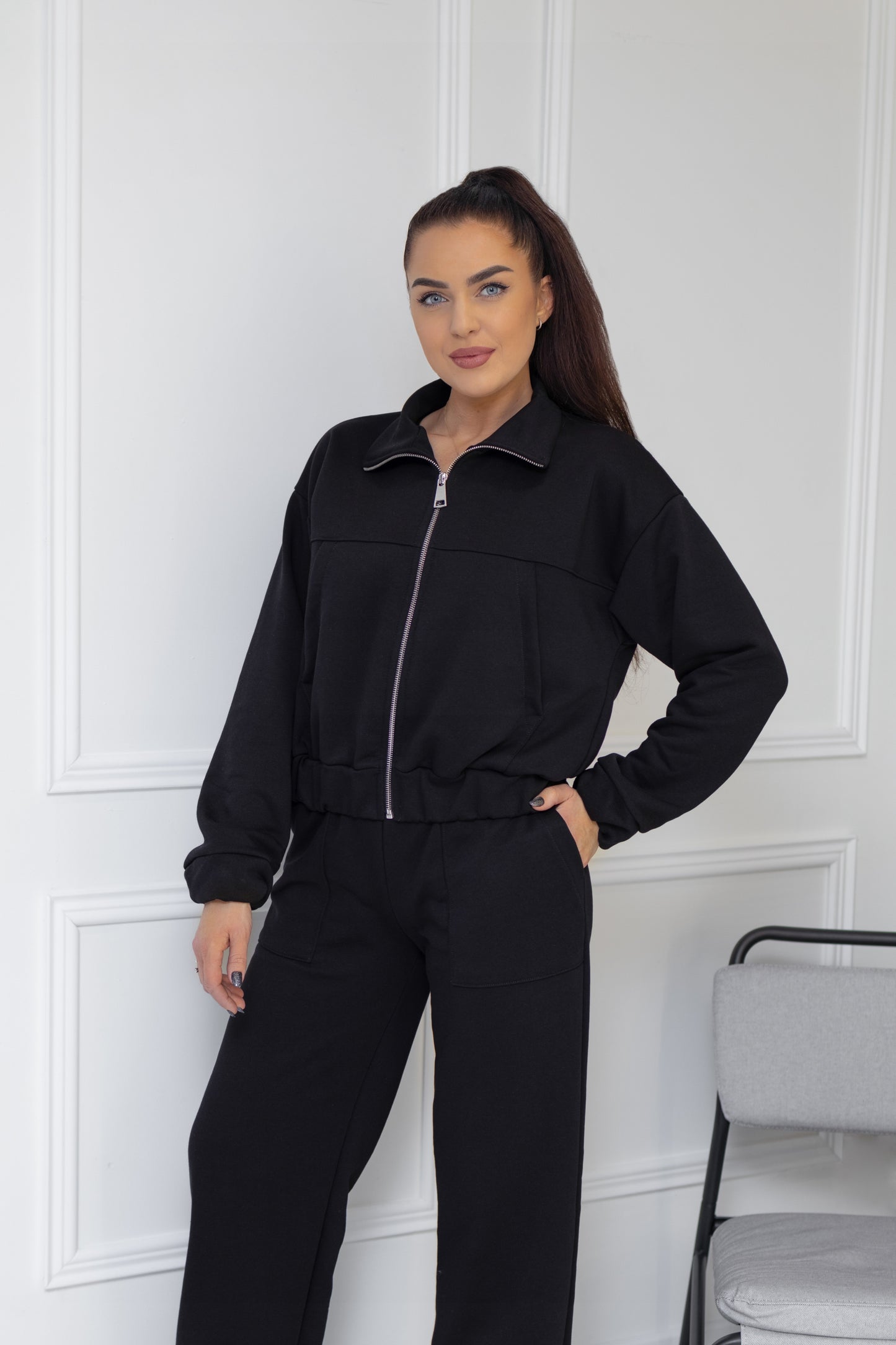Casual suit with pockets “BLACK”