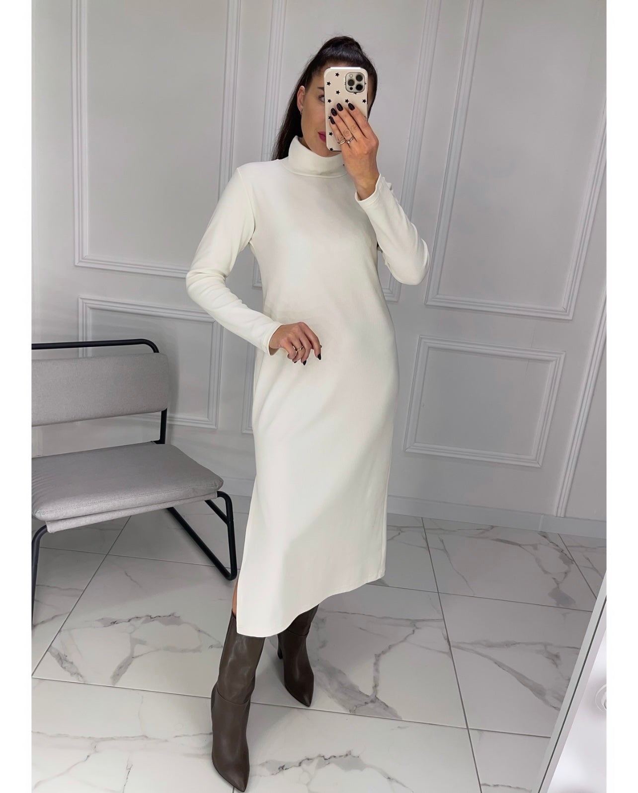 Rib knit dress “Millky”