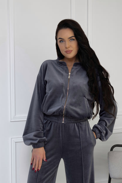 “Dark gray” velour set