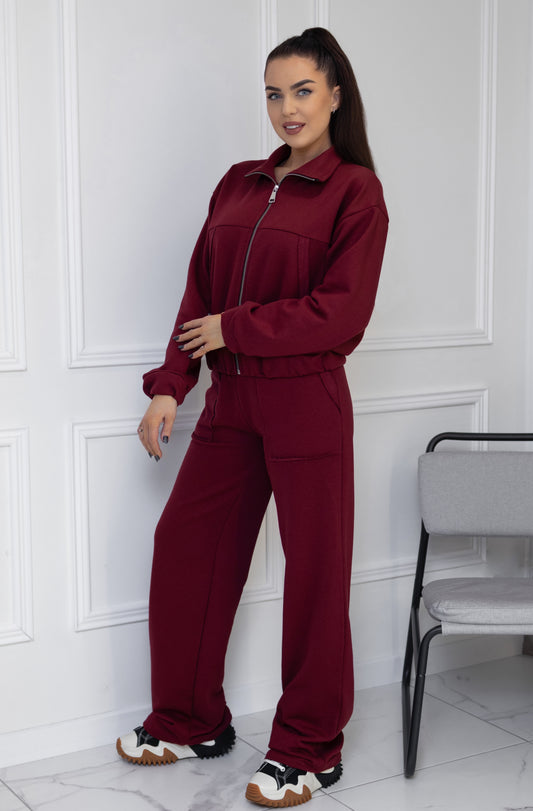 Casual suit with pockets “BURGUNDY”
